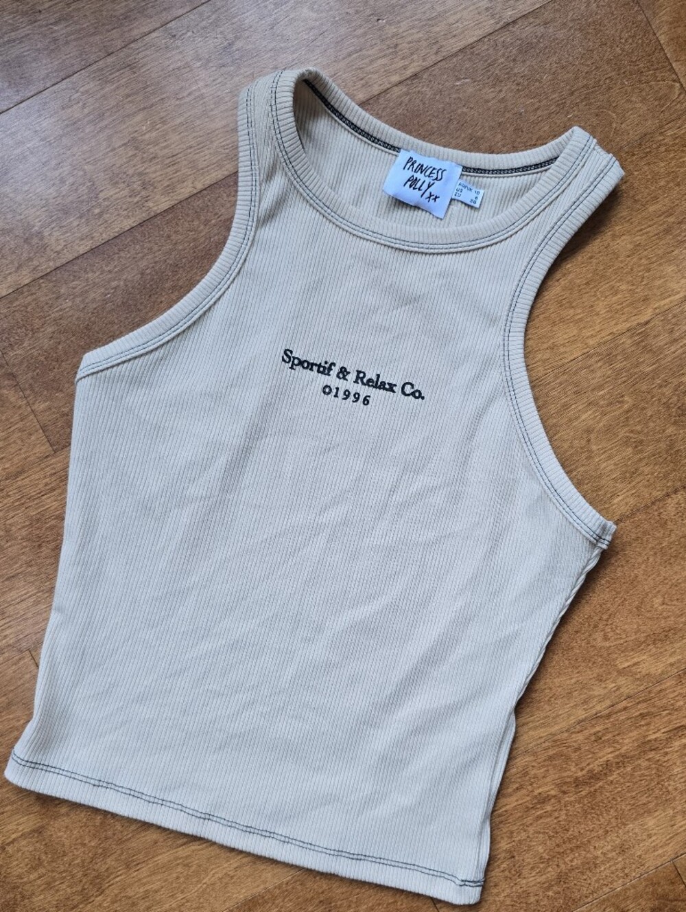 Princess Polly tan, ribbed tank top "Sportif & Relax size 6